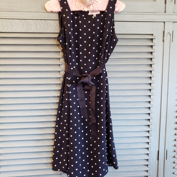 🖤Studio 1 Womens Dark Navy Sleeveless Dress With Jacket Size 8 - Picture 3 of 6